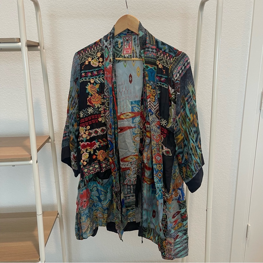 Johnny Was Multicolor Bohemian Cardigan